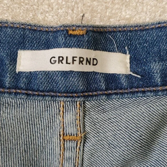 Grlfrnd Naomi women's highrise cut off crop distressed jeans size 31 - Picture 6 of 16